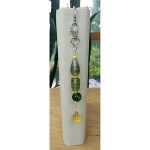 Handcrafted Flower Bookmark Wire Wrapped Lampwork Beads 7" Detachable Gift